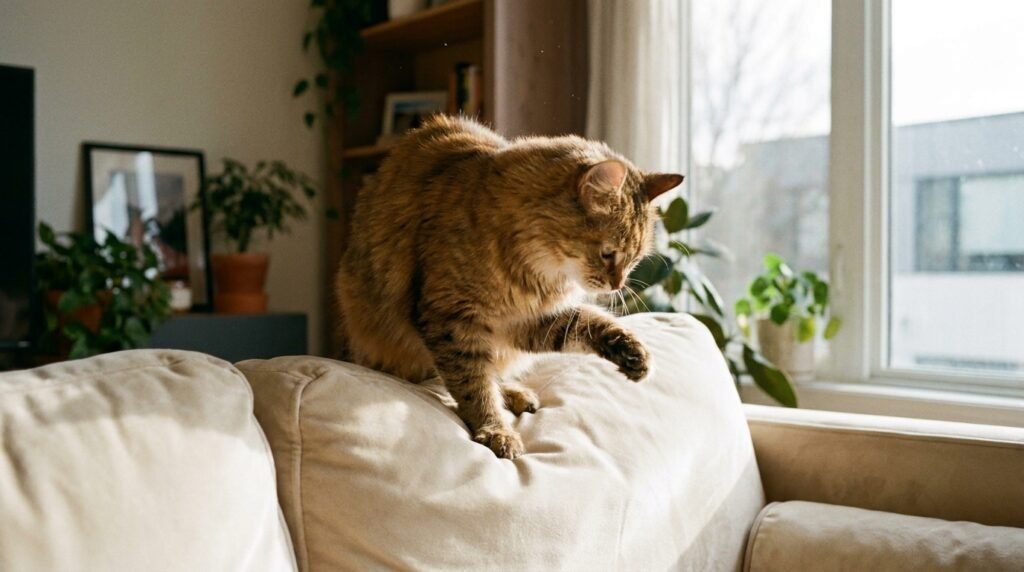 cat kneading before sleep